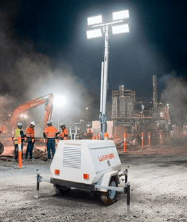 ¿Cómo funciona una torre de iluminación LED diésel?